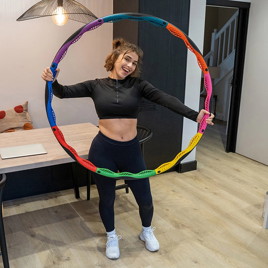 Weighted hula hoop guide